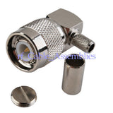 Superbat TNC Crimp male Right Angle connector for LMR195/RG58 cable