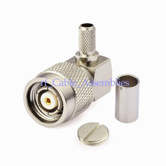 RP TNC Plug Male Right Angle RF connector Crimp for LMR195 RG58 RG400 RG142
