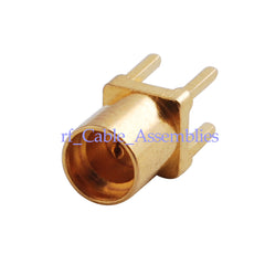 Superbat MMCX Female thru hole PCB Mount solder post straight RF Connector Gold New