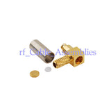 Superbat 90 deg MC-Card male plug right angle crimp connector for RG174,RG316 cable