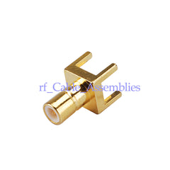 SMB thru hole male PCB Mount solder post terminal Straight RF Coax Connector