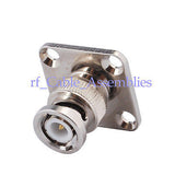 Superbat 10pcs BNC male plug flange with 4 holes Panel Mount Coaxial solder RF connector