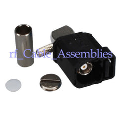 Superbat Fakra crimp Jack RA connector Black /9005 for RG316 RG174 LMR100