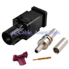 Superbat Fakra crimp Plug connector Black /9005 for RG316 RG174 LMR100