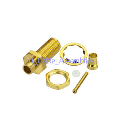 Superbat DC-6GHz SMA Female Bulkhead Crimp for RG174 RG316 cable RF Connector Gold 50ohm