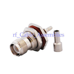 RP-TNC Crimp female bulkhead O-ring connector for LMR100 RG174 RG316 cable