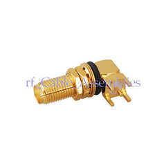 SMA RA thru hole female jack bulkhead O-ring right angle PCB Mount RF Connector