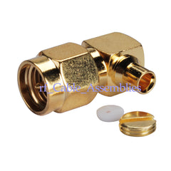 Superbat 90-Grad-SMA-Stecker, rechtwinklig, HF-Lötanschluss für .086" RG405-Kabel