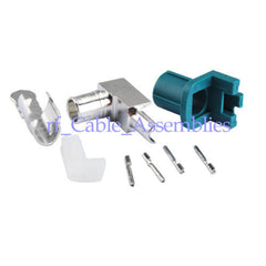 Superbat Car HSD Fakra Z Crimp Female Jack Right Angle Connector for Dacar 535 4 pole