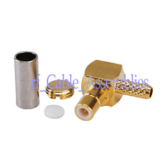 SMB Female Right Angle RF connector Crimp for LMR100 RG316 RG174 cable