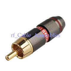 RCA male straight plug crimp Grey connector for cable 50-5 RF coax Connector