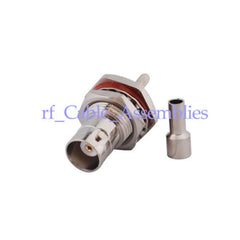 Superbat BNC Crimp female bulkhead o-ring connector for LMR100 RG316 cable