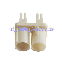 Superbat Double plastic shell of Fakra B Plug male connector PCB mounted White New