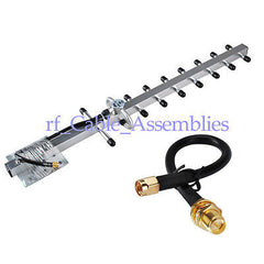 12DBi 4G/3G UMTS Yagi Antenna RP-SMA +Pigtail cable RP SMA female to male KSR195