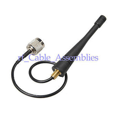 868 MHz Antenne 2 dBi mit Verlängerungskabel RG174 21,5 cm TNC-Stecker für Amateurfunk