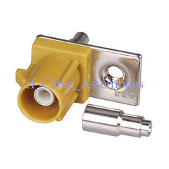 Superbat Fakra K Plug Front mount connector Straight Crimp RG178 1.13mm for Radio with IF