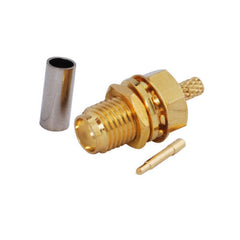 RP-SMA female bulkhead straight Crimp RG316 RG174 cable RF connector medium