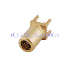 SMB female PCB mount straight RF connector center solder 50 Ohm
