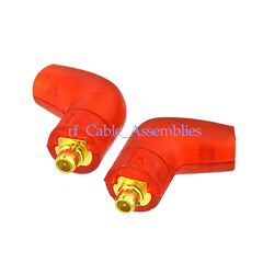 Superbat 1 pair Red shell MMCX Connector Right Angle For Shure SE215 SE315 UE900 earphone