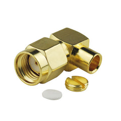 RP-SMA plug female center right angle Solder semi-rigid .141" Cable RF Connector