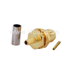 SMA female Jack Crimp Bulkhead Nut Straight RF connector for LMR100 RG316 RG174