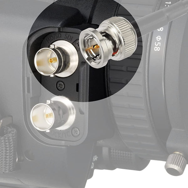 Superbat Câble SDI BNC Coudé 1m 3G/6G/12G 75 Ohms Cordon BNC Double Mâle à Angle Droit Câble RG6 Pour Blackmagic Vidéo DVR Oscilloscopes Caméras De Surveillance CCTV (1 Pièce