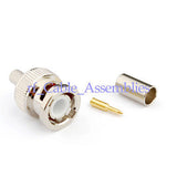 Superbat 10pcs BNC male plug crimp for RG58 LMR195 RG142 coax cable straight RF connector