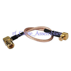 Superbat MCX plug male right angle to SMB plug RA RF pigtail cable RG316 15cm for wifi