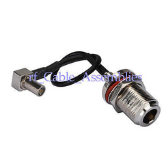 Superbat 10pcs N-Type female Jack to MS-147 plug male right angle RA pigtail cable RG174