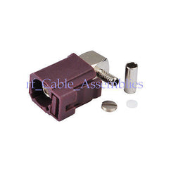 Superbat Fakra D Jack connector right angle crimp RG316 RG174 for Violet Car GSM Cellular