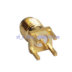 15pcs SMA female jack thru hole vertical PCB Mount straight RF connector adapter