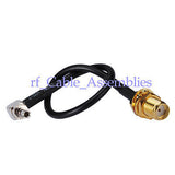 Superbat CRC9 plug right angle to SMA Jack pigtail RG174 20cm for 3G Huawei USB Modem
