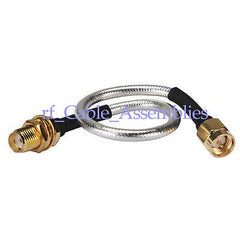 Superbat SMA Jack Female Bulkhead to SMA Male Plug Semi-Flexible .141  cable RG402 15cm