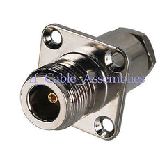 N female jack 4 hole Panel Mount flange clamp RG58 RG142 RG400 LMR195 connector