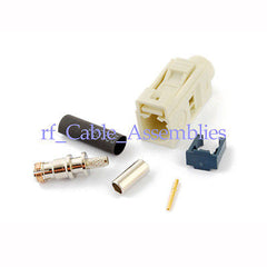 Superbat Fakra crimp Jack connector white/9001Radio With Phantom