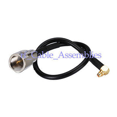 Superbat FME male plug to MMCX plug male right angle 90 degrees pigtail cable RG174 15cm