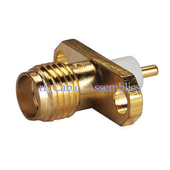 SMA 2 hole panel mount jack short dielectric solder pos