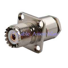 Superbat UHF Clamp Jack female flange /Panel mount connector for Cable LMR400 RG8, RG214