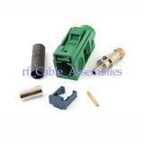10 stücke Fakra E Jack Weibliche OME anatenna stecker Grün/6002 Auto TV1 crimp RG174