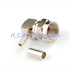 Superbat F Solder Plug Male Right Angle Crimp for RG179 RG178 RG316 75 Ohm RF connector
