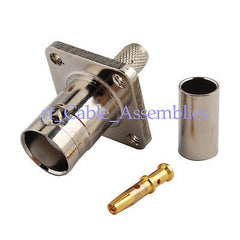 Superbat BNC Crimp Jack female 4 Hole Panel Mount for LMR195/RG58 RG142 cable connector