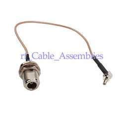 Superbat N Jack bulkhead to CRC9 plug pigtail cable RG316/RG174