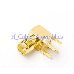 RP-SMA thru hole Jack(male pin)RA PCB Mount solder post