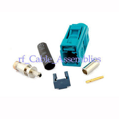 15xFakra Jack RF stecker Wasserblau/5021Neutral, crimp RG316 RG174 LMR100 kabel