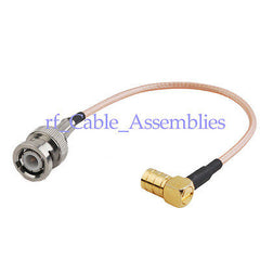 Superbat 10pcs BNC plug to SMB plug right angle RG316 pigtail cable for GPS GSM system