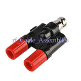 1PCS New BNC female jack to two dual Banana male jack Connector Test adapter