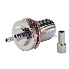 N Crimp Jack bulkhead O-ring RF connector for RG316/174