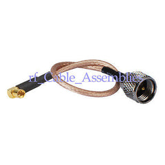 Superbat mini-UHF plug male to MMCX female Jack right angle pigtail cable RG316 15cm WIFI