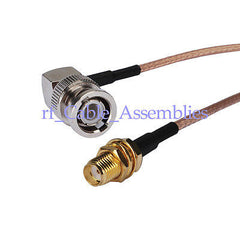 Superbat BNC Plug male right angle to SMA Jack female Bulkhead pigtail Cable RG316