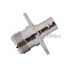 BNC-UHF adapter BNC Jack UHF Jack 4 Hole Panel Mount